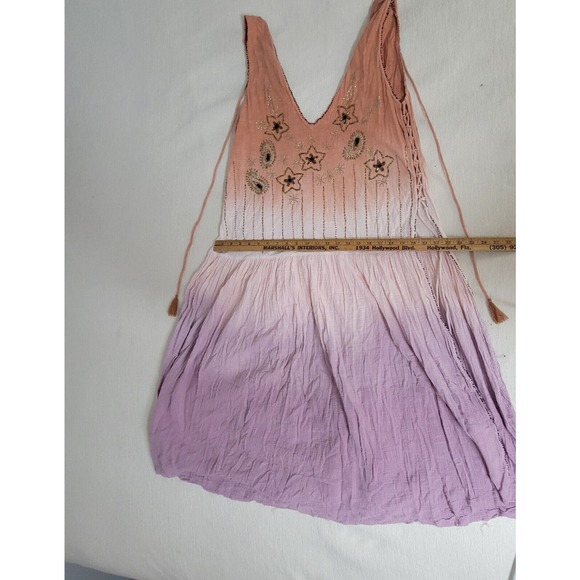 Free People Tunic Top Dress Bali Birdi Embroidered Open Tie Back Cottagecore - Picture 10 of 16